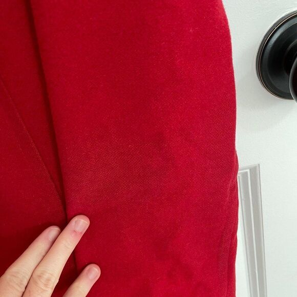 Women Cashmere Boutique Cashmere Wool Blend Pea Coat Mid Length Red Size 4 - Picture 10 of 13